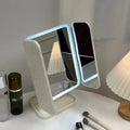 Miroir sur Pied avec Éclairage LED et Triple Vue